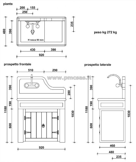 acquaio da esterno vasca 540 aq7010r scheda tecnica